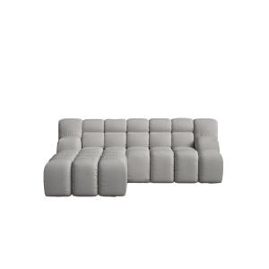 Canapé gris avec chaise longue à gauche 224 x 192 cm