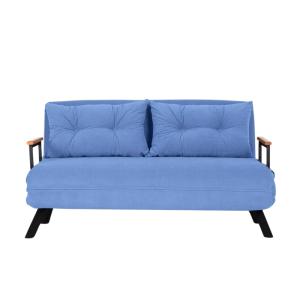 Canapé lit 2 places convertible L133 cm - Bleu