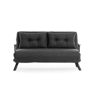 Canapé lit 2 places convertible L133 cm - Gris Anthracite