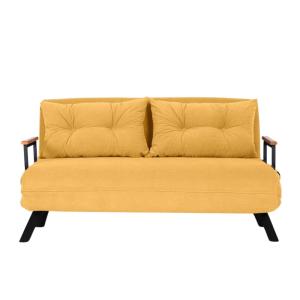 Canapé lit 2 places convertible L133 cm - Jaune