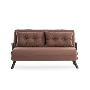 Canapé lit 2 places convertible L133 cm - Marron