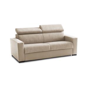 Canapé lit 2 places en similcuir beige 160x95h85 cm