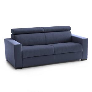 Canapé lit 2 places en tissu bleu 200x95 cm