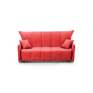 Canapé lit 2 places en tissu rouge 140x90 cm