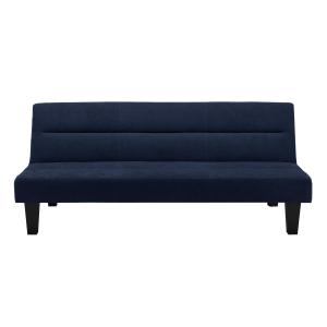Canapé-lit 3 places en microfibre bleu