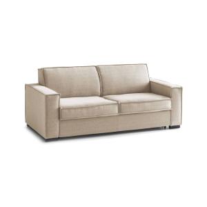 Canapé lit 3 places en tissu beige 220x100h95 cm