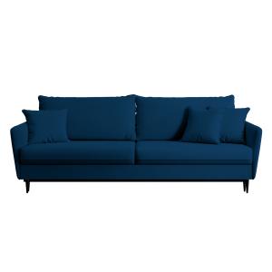 Canapé-lit 3 places en velours bleu marine