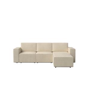 Canapé-lit bouclé beige avec chaise longue à droite 258 x 2…
