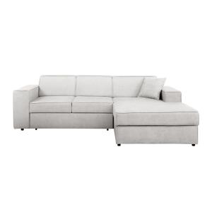 Canapé-lit d'angle avec fonction couchage beige à droite