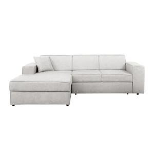 Canapé-lit d'angle avec fonction couchage beige gauche