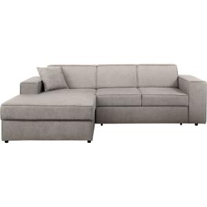 Canapé-lit d'angle avec fonction couchage cappuccino gauche