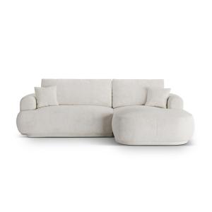 Canapé-lit d'angle droit modulable coffre 5 places bouclé b…