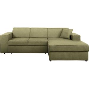 Canapé-lit d'angle sans fonction couchage vert clair à droi…