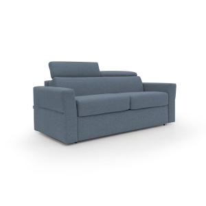 Canapé lit matelas H18 180 cm bleu