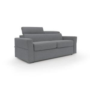 Canapé lit matelas H18 180 cm gris