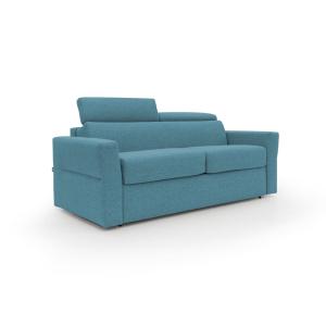 Canapé lit matelas H18 200 cm bleu ciel
