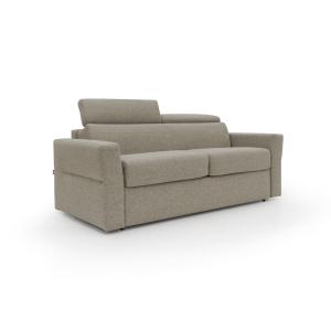 Canapé lit matelas H18 220 cm brun