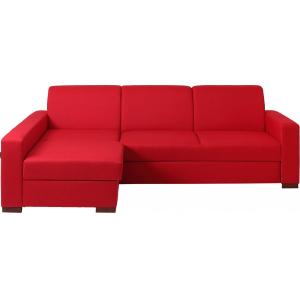 Canapé lit Tissu Rouge H. assise 40 cm rembourré