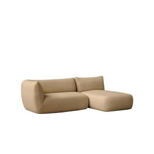 Canapé marron clair avec chaise longue à droite 250 x 148 c…