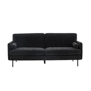Canapé moderne 2 places en tissu noir