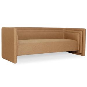 Canapé moderne 3 places style cubique fredonia tissu marron