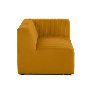 Canapé modulable 1 places angle droit en velours jaune