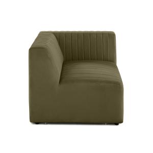 Canapé modulable 1 places angle droit en velours vert