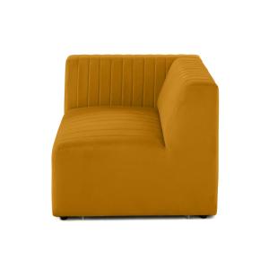 Canapé modulable 1 places angle gauche en velours jaune