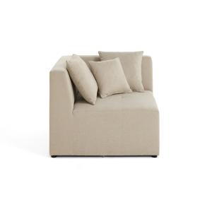 Canapé modulable 1 places angle réversible en tissu beige