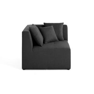 Canapé modulable 1 places angle réversible en tissu gris fo…