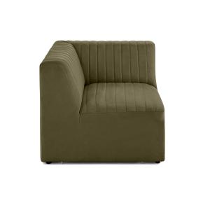 Canapé modulable 1 places angle réversible en velours vert