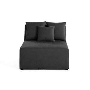 Canapé modulable 1 places  en tissu gris foncé