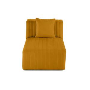 Canapé modulable 1 places  en velours jaune