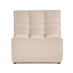 Canapé modulable 1 places  en velours texturé beige
