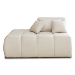 Canapé modulable 2 places angle gauche en tissu beige