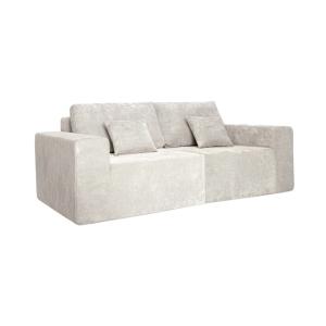 Canapé modulable 2 places en tissu avec coussins écru  L 20…