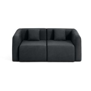 Canapé modulable 2 places  en tissu gris