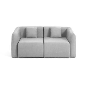 Canapé modulable 2 places  en tissu gris clair