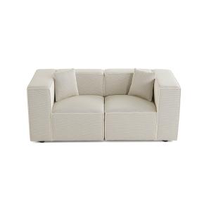 Canapé modulable 2 places  en tissu mailles 3d beige