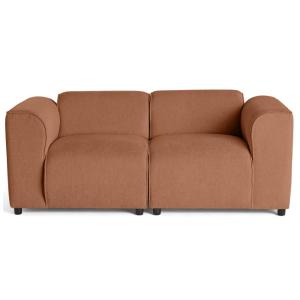 Canapé modulable 2 places  en tissu texturé terracotta