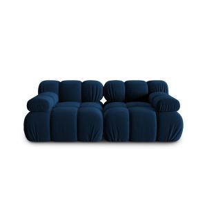Canapé modulable 2 places en tissu velours bleu roi