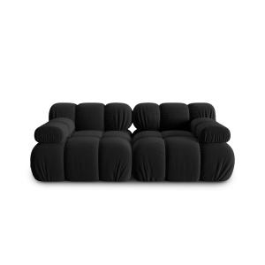 Canapé modulable 2 places en tissu velours noir