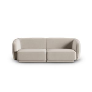 Canapé modulable 2 places en velours beige