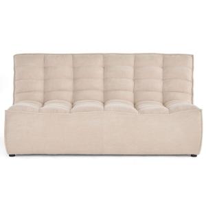 Canapé modulable 2 places  en velours texturé beige
