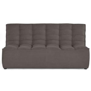 Canapé modulable 2 places  en velours texturé gris