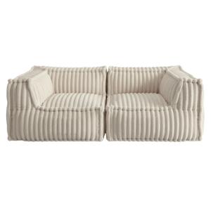 Canapé modulable 2 places fausse fourrure 90x180 cm beige