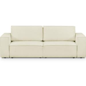 Canapé modulable 3 places en tissu bouclé beige