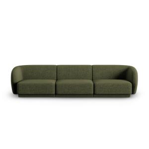 Canapé modulable 3 places en tissu chenille vert chiné