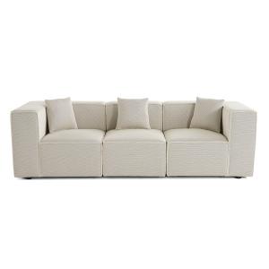 Canapé modulable 3 places  en tissu mailles 3d beige