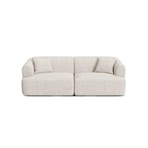 Canapé modulable 3 places en tissu structurel beige clair